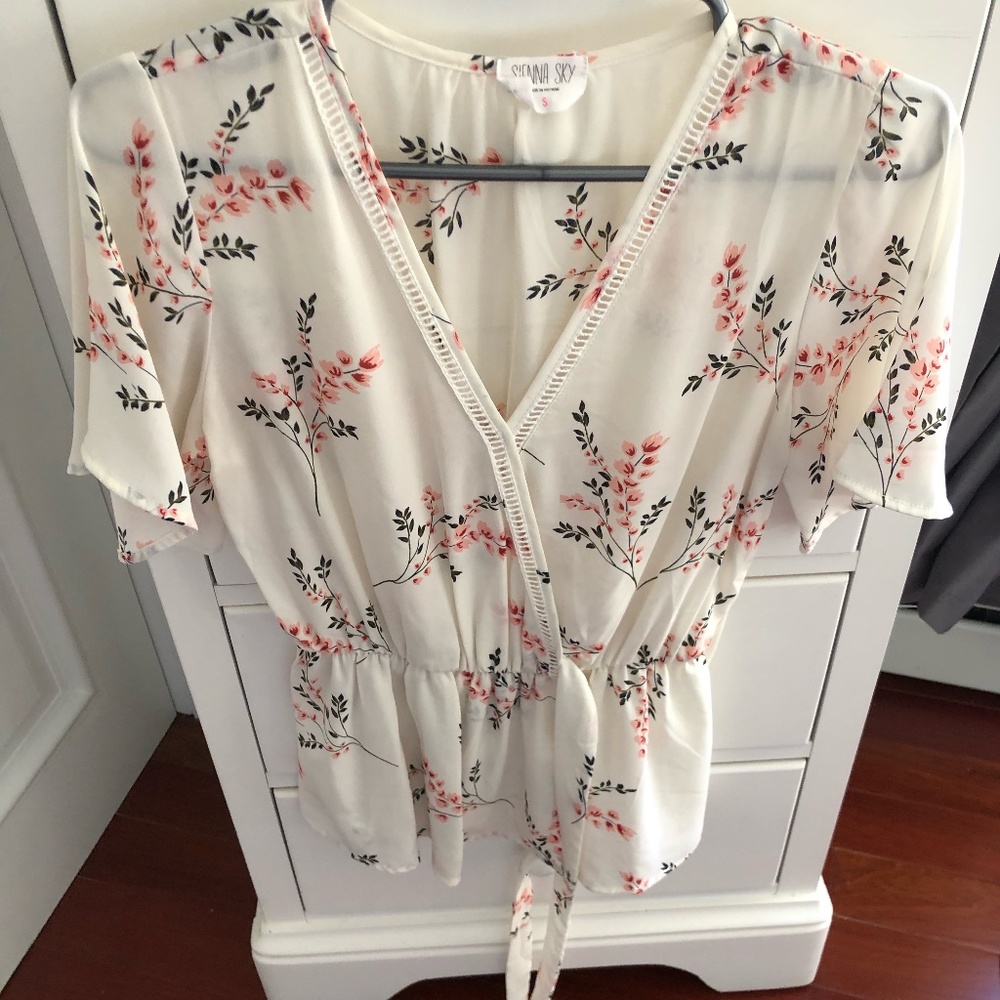White floral top